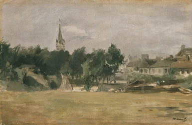 Landschaft mit Dorfkirche, 19. Jahrhundert